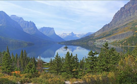 Wild Goose Island and St. Mary Lake, Glacier National Park, Montana.